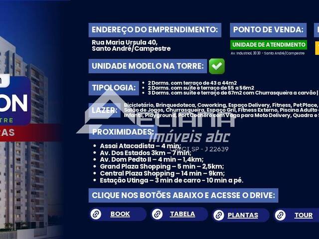#ZN8556 - Apartamento para Venda em Santo André - SP - 1