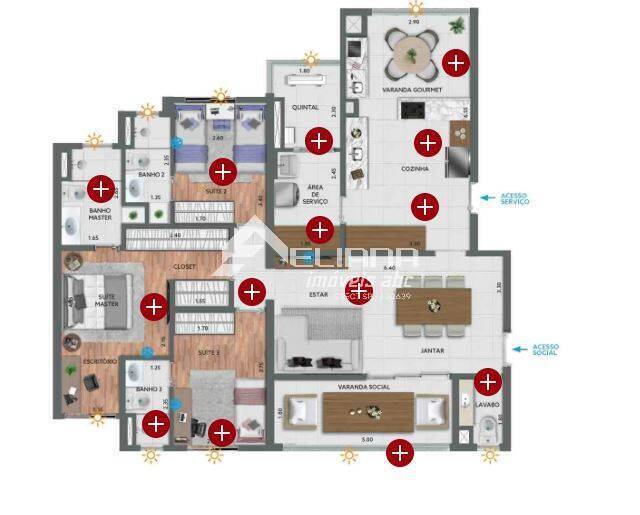 Apartamento, 3 quartos, 129 m² - Foto 2