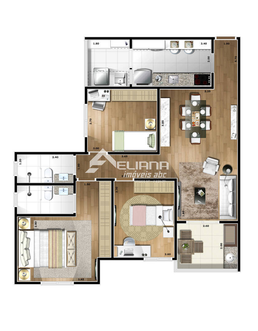 Apartamento, 3 quartos, 84 m² - Foto 2