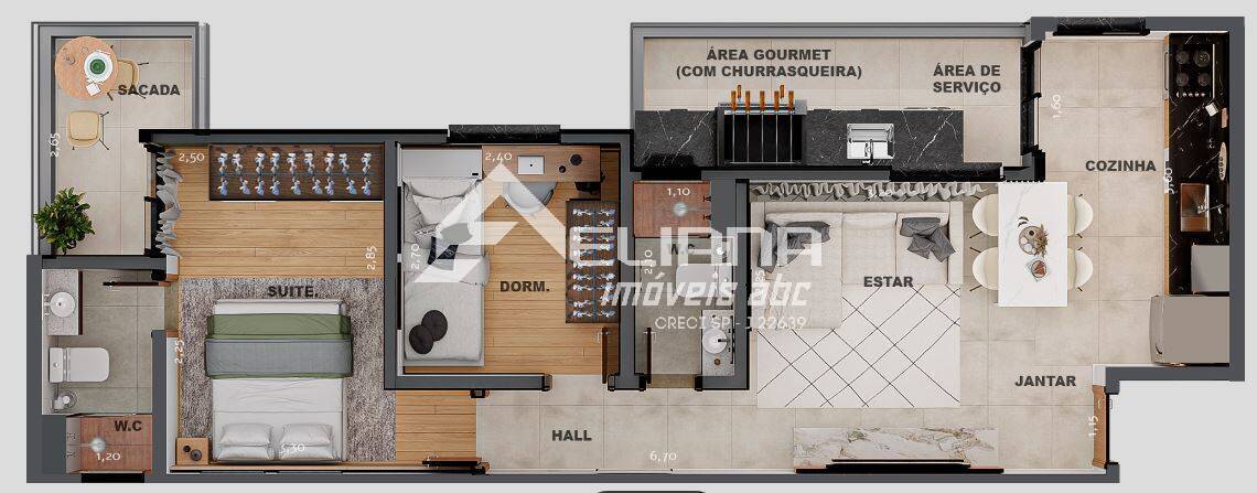 Apartamento, 2 quartos, 59 m² - Foto 3